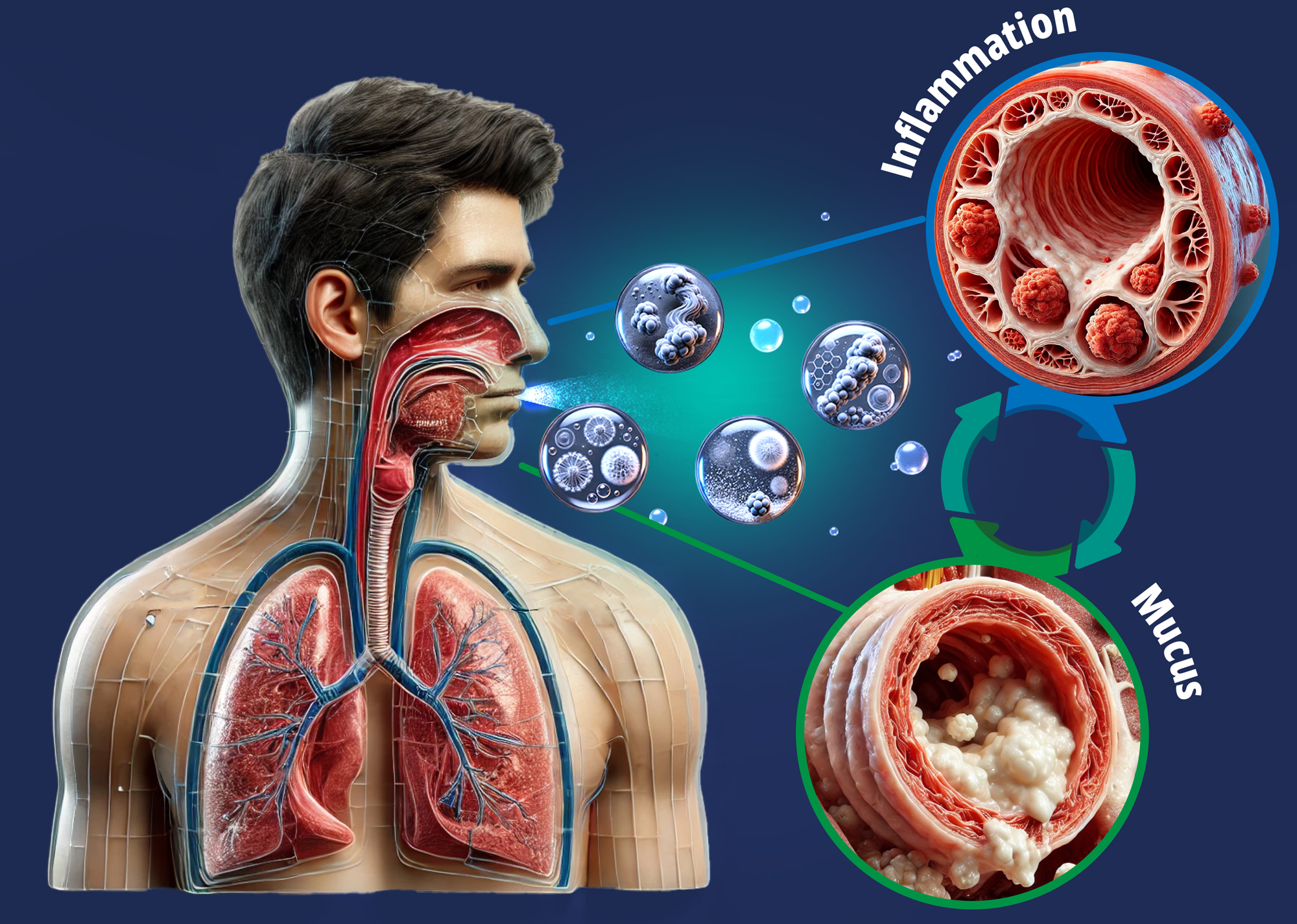 excess mucus caused by inflammation